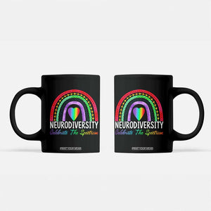 Neurodiversity Coffee Mug Autism Spectrum ASD ADHD Rainbow Boho TS02 Black Print Your Wear