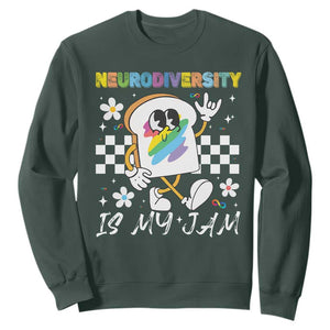 Neurodiversity Is My Jam Inclusion Autism Awareness Sweatshirt Special Education Teacher Para Gift TS10 Dark Forest Green Print Your Wear