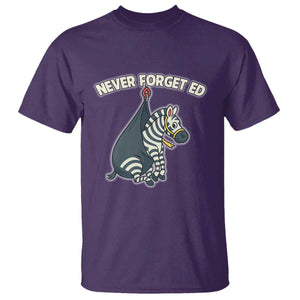 Never Forget Ed The Zebra Meme T Shirt Funny Viral Animal Escape Internet Humor Fans TS02 Purple Print Your Wear