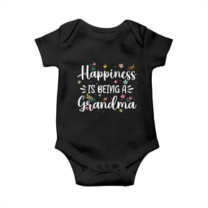 New Grandma Baby Onesie Happiness is Being a Grandma Grandmother TS10 Black Print Your Wear