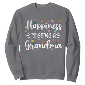 New Grandma Sweatshirt Happiness is Being a Grandma Grandmother TS10 Charcoal Print Your Wear