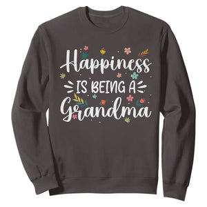 New Grandma Sweatshirt Happiness is Being a Grandma Grandmother TS10 Dark Chocolate Print Your Wear
