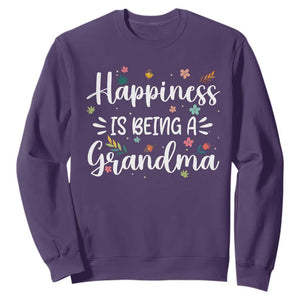 New Grandma Sweatshirt Happiness is Being a Grandma Grandmother TS10 Purple Print Your Wear