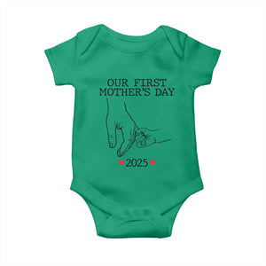 New Mom Est. 2025 Baby Onesie First Mothers Day Matching Gift Light TS02 Irish Green Print Your Wear