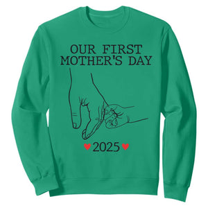 New Mom Est. 2025 Sweatshirt First Mothers Day Matching Gift Light TS02 Irish Green Print Your Wear