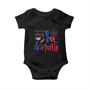 Newborn My First 4th of July Baby Onesie Baby Infant Neutral Outfits Stars Stripe TS10 Black Print Your Wear