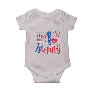 Newborn My First 4th of July Baby Onesie Baby Infant Neutral Outfits Stars Stripe TS10 Ice Gray Print Your Wear