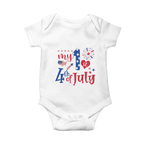 Newborn My First 4th of July Baby Onesie Baby Infant Neutral Outfits Stars Stripe TS10 White Print Your Wear