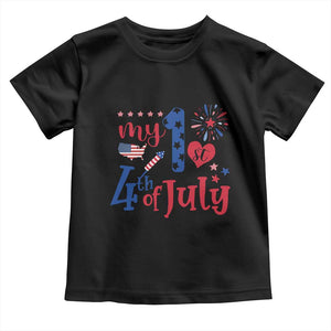 Newborn My First 4th of July Toddler T Shirt Baby Infant Neutral Outfits Stars Stripe TS10 Black Print Your Wear