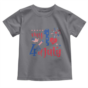 Newborn My First 4th of July Toddler T Shirt Baby Infant Neutral Outfits Stars Stripe TS10 Charcoal Print Your Wear