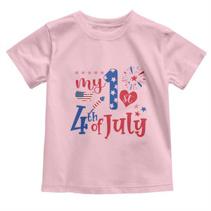 Newborn My First 4th of July Toddler T Shirt Baby Infant Neutral Outfits Stars Stripe TS10 Light Pink Print Your Wear