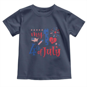 Newborn My First 4th of July Toddler T Shirt Baby Infant Neutral Outfits Stars Stripe TS10 Navy Print Your Wear