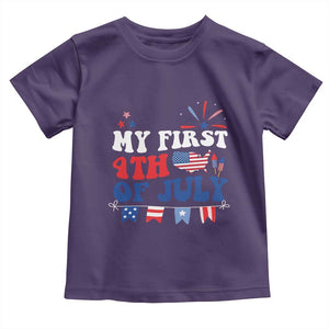 Newborn My First 4th of July Toddler T Shirt Groovy Baby Infant Neutral Outfits Stars Stripe TS10 Purple Print Your Wear