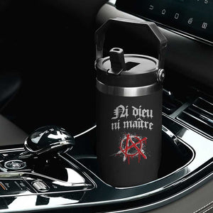 Ni Dieu Ni Maitre No God No Masters Flip Straw Tumbler Anarchy Symbol TS11 Print Your Wear