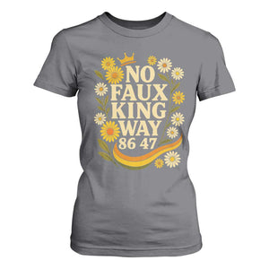 No Faux King Way 8647 T Shirt For Women Subtle Resist 70s Retro Floral TS02 Charcoal Print Your Wear