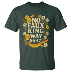 No Faux King Way 8647 T Shirt Subtle Resist 70s Retro Floral TS02 Dark Forest Green Print Your Wear