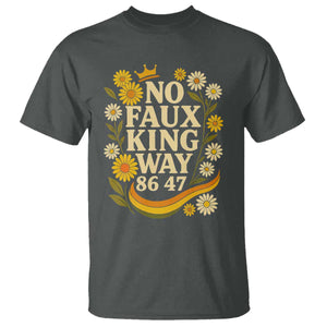 No Faux King Way 8647 T Shirt Subtle Resist 70s Retro Floral TS02 Dark Heather Print Your Wear