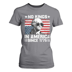 No Kings In America Since 1776 T Shirt For Women George Washington US Flag Upside Down TS10 Charcoal Print Your Wear