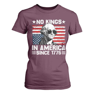 No Kings In America Since 1776 T Shirt For Women George Washington US Flag Upside Down TS10 Maroon Print Your Wear