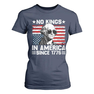 No Kings In America Since 1776 T Shirt For Women George Washington US Flag Upside Down TS10 Navy Print Your Wear