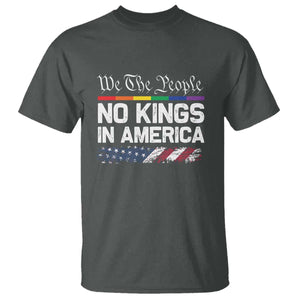 No Kings In America We The People T Shirt LGBTQ Pride American Flag Political TS11 Dark Heather Print Your Wear