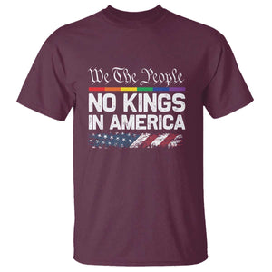 No Kings In America We The People T Shirt LGBTQ Pride American Flag Political TS11 Maroon Print Your Wear