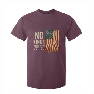 No Kings Since 1776 T Shirt For Kid Patriotic 4th Of July Distressed American Flag TS02 Maroon Print Your Wear