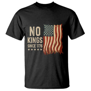 No Kings Since 1776 T Shirt Patriotic 4th Of July Distressed American Flag TS02 Black Print Your Wear