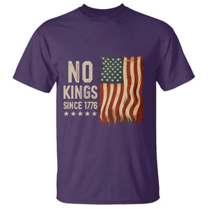 No Kings Since 1776 T Shirt Patriotic 4th Of July Distressed American Flag TS02 Purple Print Your Wear