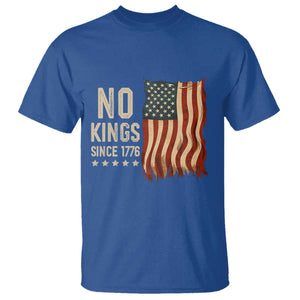 No Kings Since 1776 T Shirt Patriotic 4th Of July Distressed American Flag TS02 Royal Blue Print Your Wear