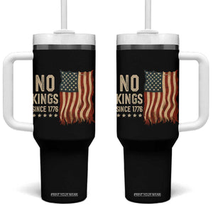 No Kings Since 1776 Tumbler With Handle Patriotic 4th Of July Distressed American Flag TS02 One Size: 40 oz Black Print Your Wear