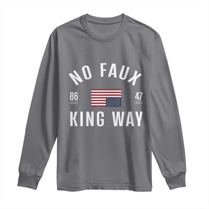 No Kings in America Long Sleeve Shirt US Flag Upside Down TS10 Charcoal Print Your Wear