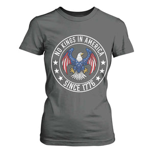 No Kings in America Patriotic Eagle T Shirt For Women Since 1776 4th of July USA Independence Day TS02 Dark Heather Print Your Wear