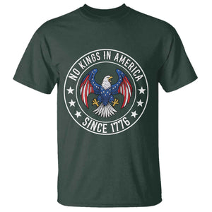No Kings in America Patriotic Eagle T Shirt Since 1776 4th of July USA Independence Day TS02 Dark Forest Green Print Your Wear