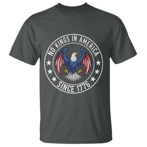 No Kings in America Patriotic Eagle T Shirt Since 1776 4th of July USA Independence Day TS02 Dark Heather Print Your Wear