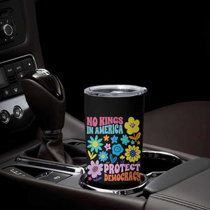 No Kings in America Protect Democracy Tumbler Cup Colorful Flowers Patriotic Feminists TS02 Print Your Wear