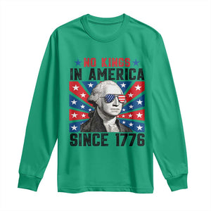 No Kings in America Since 1776 Long Sleeve Shirt Founding Fathers George Washington Patriotic TS02 Irish Green Print Your Wear