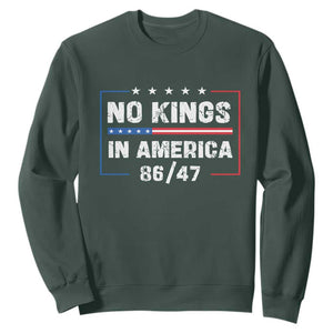 No Kings in America Sweatshirt 86 47 Impeach 47 TS10 Dark Forest Green Print Your Wear