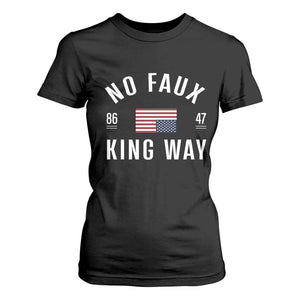 No Kings in America T Shirt For Women US Flag Upside Down TS10 Black Print Your Wear