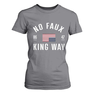No Kings in America T Shirt For Women US Flag Upside Down TS10 Charcoal Print Your Wear