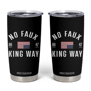 No Kings in America Tumbler Cup US Flag Upside Down TS10 Black Print Your Wear