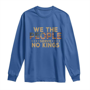 No Kings in USA Long Sleeve Shirt Vintage Old American Flag We The People TS10 Royal Blue Print Your Wear