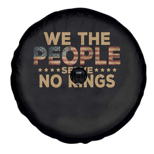 No Kings in USA Spare Tire Cover Vintage Old American Flag We The People TS10 Print Your Wear