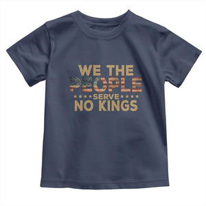 No Kings in USA Toddler T Shirt Vintage Old American Flag We The People TS10 Navy Print Your Wear