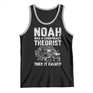 Noah Was a Conspiracy Theorist Tank Top Then It Rained Funny Biblical Ark Humor TS02 Black Athletic Heather Print Your Wear