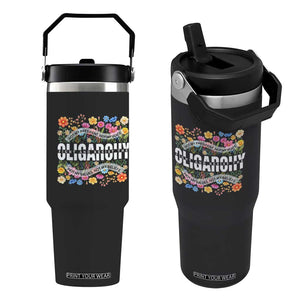 Not My President Subtle Floral Flip Straw Tumbler Not My Voice Values Beliefs TS02 One Size: 30 oz Black Print Your Wear