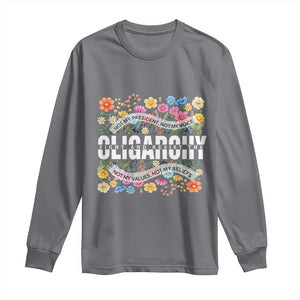 Not My President Subtle Floral Long Sleeve Shirt Not My Voice Values Beliefs TS02 Charcoal Print Your Wear