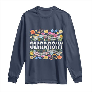 Not My President Subtle Floral Long Sleeve Shirt Not My Voice Values Beliefs TS02 Navy Print Your Wear
