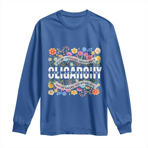 Not My President Subtle Floral Long Sleeve Shirt Not My Voice Values Beliefs TS02 Royal Blue Print Your Wear
