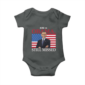 Obama Still Missed Baby Onesie Patriotic Tribute for June 14 TS02 Dark Heather Print Your Wear